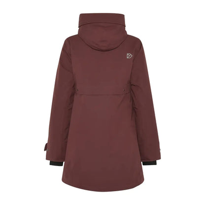 Maroon waterproof hooded jacket for outdoor country clothing and hunting adventures
