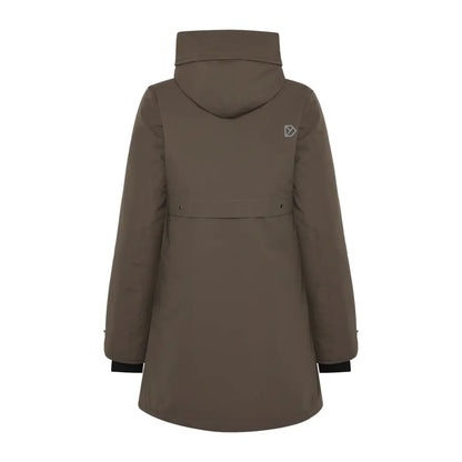 Long dark brown Didriksons Helle Womens Parka for country clothing outdoors hunting