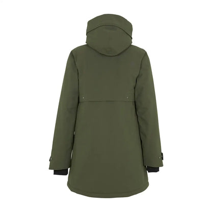 Olive green Didriksons Helle Womens Parka perfect for country clothing and outdoors adventures