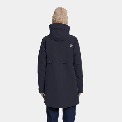 Woman in Didriksons Helle Womens Parka showing country clothing for outdoors and hunting