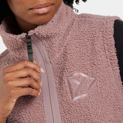Mauve sherpa fleece vest from Didriksons Kiana, perfect for country clothing and hunting