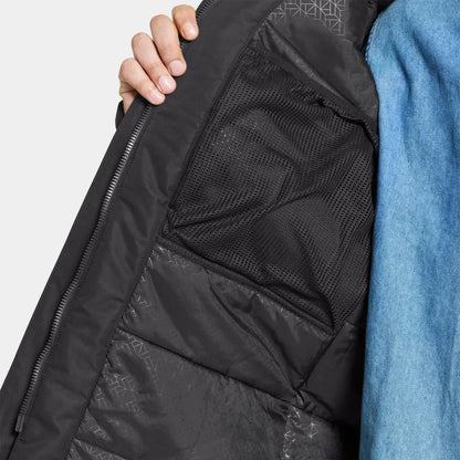 Black zippered Didriksons Marco Parka with comfy inner mesh lining