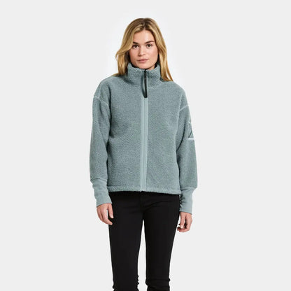 Women’s light blue Didriksons Mella 3 fleece for outdoor country clothing and hunting