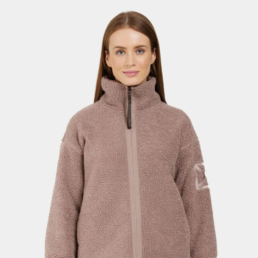 Women’s mauve fleece jacket for winter snow and country hunting, Didriksons Mella 3