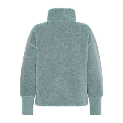 Light blue-green Didriksons Mella 3 fleece pullover for outdoor country clothing and hunting