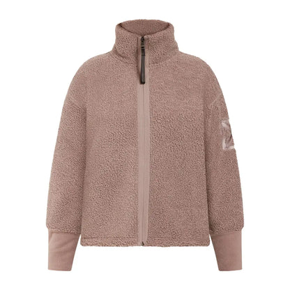 Dusty rose Didriksons Mella 3 fleece jacket for winter snow and country hunting trips