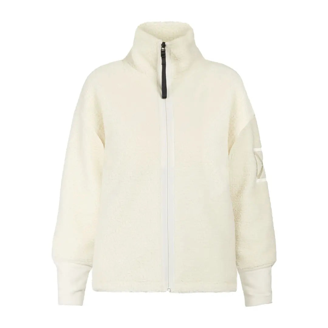 Off-white Didriksons Mella 3 fleece jacket for chilly autumn winds and swirling winter snow