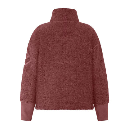 Burgundy Didriksons Mella 3 Full Zip Fleece pullover for autumn’s crisp winds