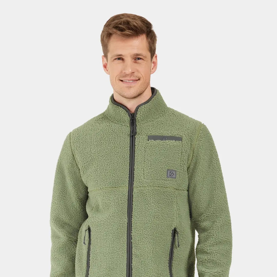 Smiling man in Didriksons Phoenix Full Zip Fleece Jacket for country clothing and outdoors