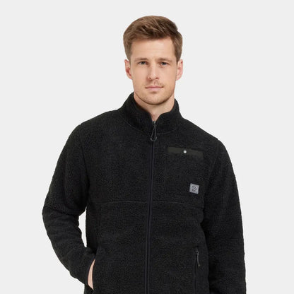 Men’s black fleece jacket from Didriksons Phoenix for outdoor country clothing and hunting