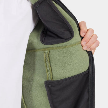 Inside view of Didriksons Phoenix Full Zip Fleece Jacket with black mesh pockets for outdoors