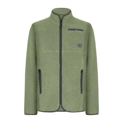Fuzzy light green Didriksons Phoenix fleece jacket with zippers, perfect for outdoors and country clothing
