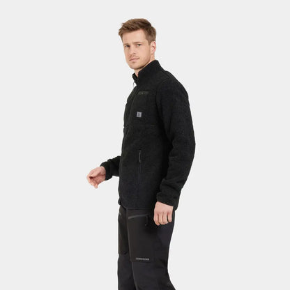 Black Didriksons Phoenix fleece jacket with full zip, perfect for country clothing outdoors