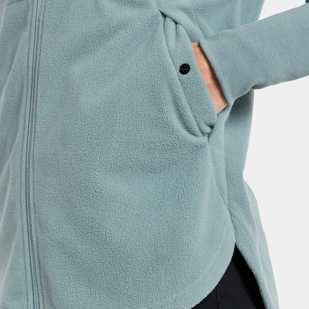 Light blue Didriksons Ronja fleece jacket with side pocket for country clothing outdoors