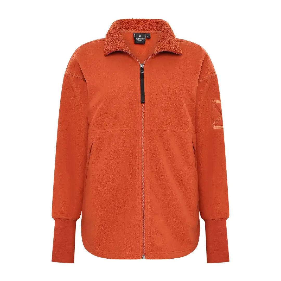 Orange Didriksons Ronja Womens Full Zip Fleece jacket for country clothing and outdoors