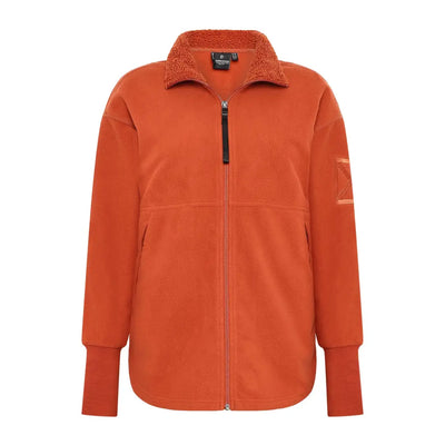 Orange Didriksons Ronja Womens Full Zip Fleece jacket for country clothing and outdoors