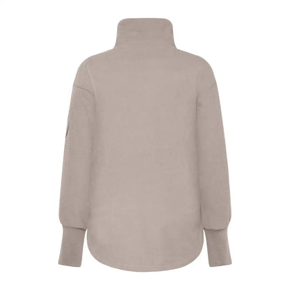 Light brown long-sleeve turtleneck sweatshirt from Didriksons Ronja for country clothing outdoors