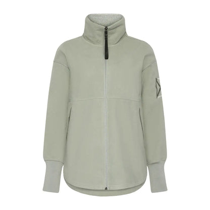 Light sage green Didriksons Ronja womens fleece for outdoor country clothing and hunting