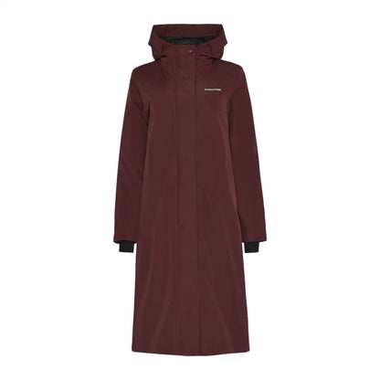 Dark red Didriksons Selina Womens Parka rain jacket for country clothing and outdoors