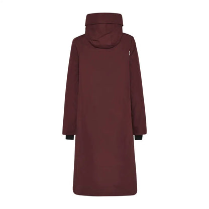 Long dark red Didriksons Selina Womens Parka perfect for country clothing and outdoors