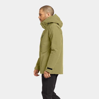 Man in Didriksons Stefan Jacket, perfect everyday olive green winter outerwear