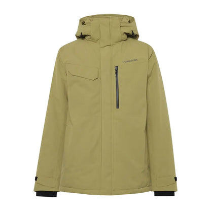 Olive green Didriksons Stefan Jacket with black accents, perfect everyday winter outerwear