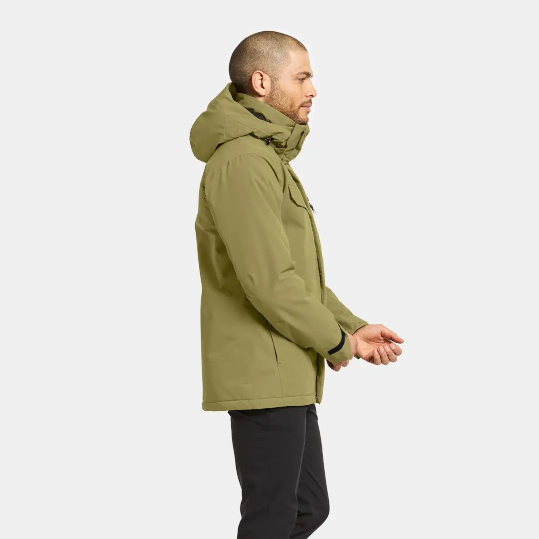 Men’s olive green Stefan Jacket hooded parka, perfect everyday outerwear for men