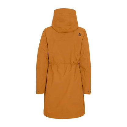 Orange hooded winter coat with drawstring waist in Didriksons Thelma Womens Parka 8