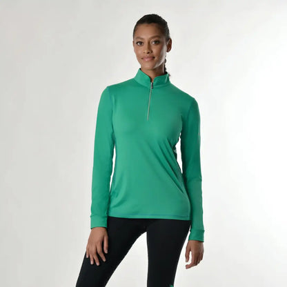 Bright green Dublin Kylee Long Sleeve Shirt II with a quarter-zip for sporty style