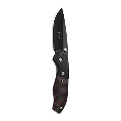 Enlan M022B3 black folding knife with camo handle for hunting outdoors