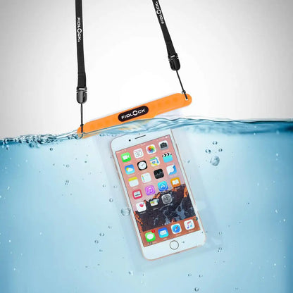 Waterproof Fidlock Medi Dry Bag with lanyard, perfect for safe beach and water adventures