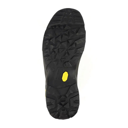 Black shoe sole with yellow accent from Grisport Exmoor II, perfect for country clothing outdoors