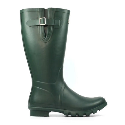 Green rubber Wellington boot from Grisport Petersfield, perfect for country clothing and hunting