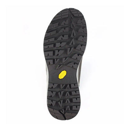 Black lugged Vibram sole of Grisport Snowdon Wide Fit Hiking Boot for country clothing adventures