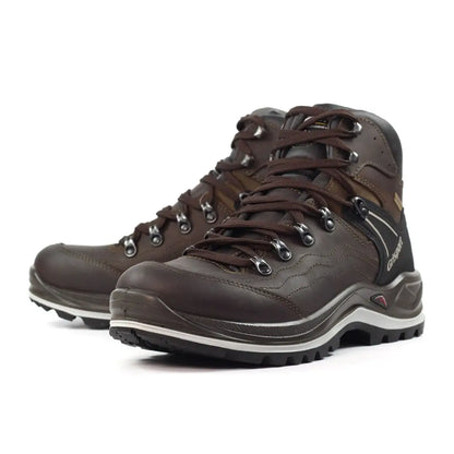 Brown leather Grisport Snowdon hiking boots for stylish country clothing adventures