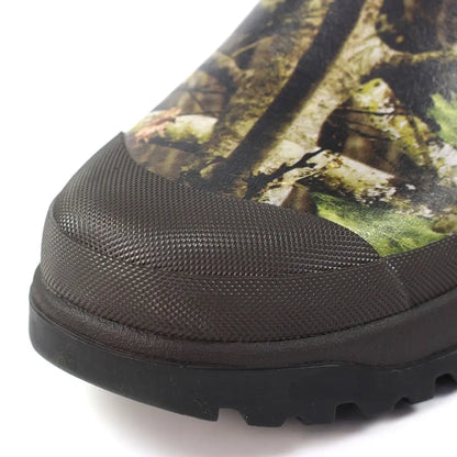 Camouflage rubber boot toe on Grisport Swamp II Camo Wellington Boots for hunting and outdoors