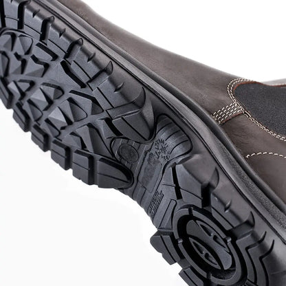 Brown leather Grubs Tempest Dealer Boots with black lug sole for country clothing and outdoors