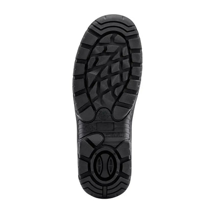 Black boot sole of Grubs Tornado Safety Dealer Boots, perfect work boot for country clothing