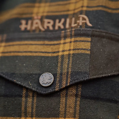Plaid shirt pocket with button and press stud on Härkila Aivak Long Sleeve Shirt