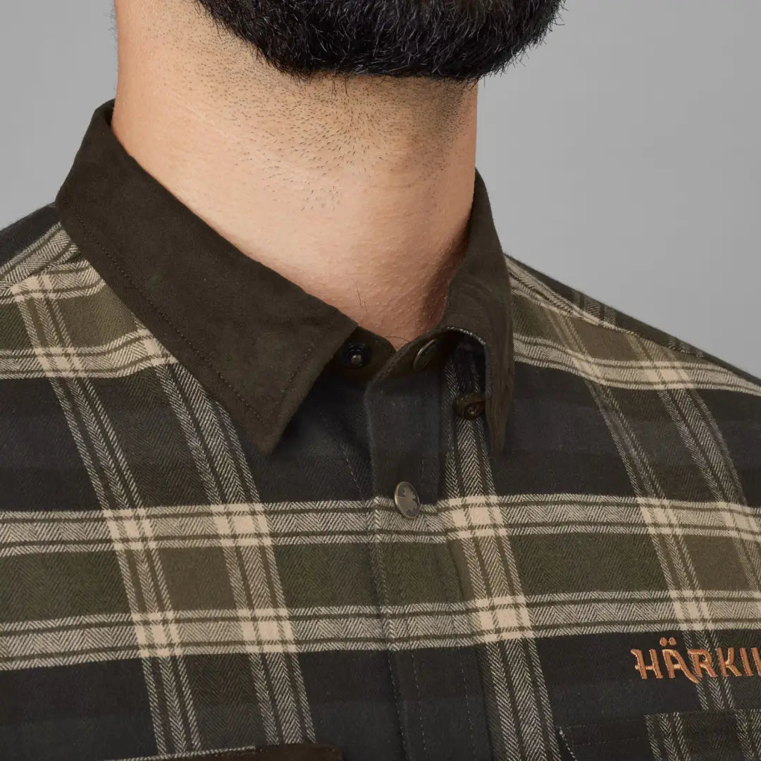 Härkila Aivak Long Sleeve Shirt with plaid design, perfect for country hunting clothing
