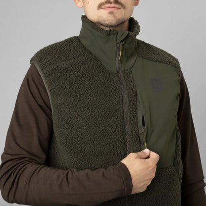 Olive green fleece vest Härkila Fjell Polar Waistcoat for warmth and outdoor style