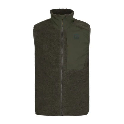 Olive green fleece vest as part of Härkila Fjell Polar Waistcoat collection