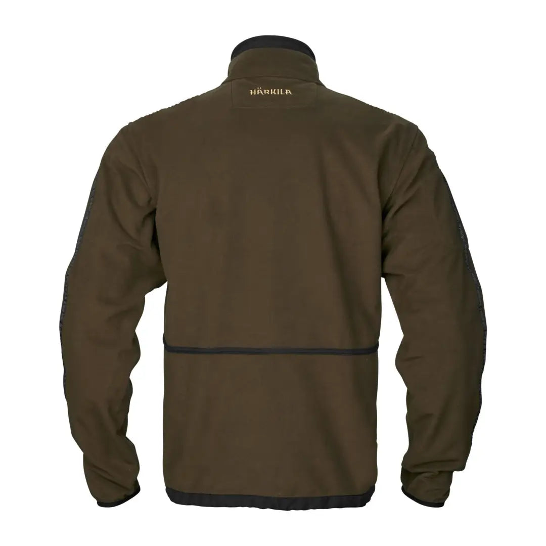 Olive green Härkila Kamko NOCTYX WSP Reversible Fleece Jacket for outdoor adventures