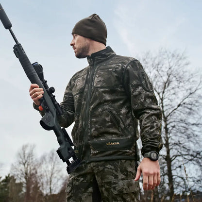 Camouflaged hunting jacket Härkila Kamko NOCTYX WSP reversible fleece jacket