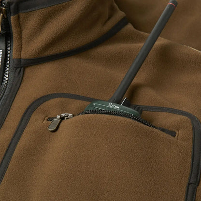 Brown fleece jacket with radio from Härkila Kamko Reversible Fleece Jacket for hunting