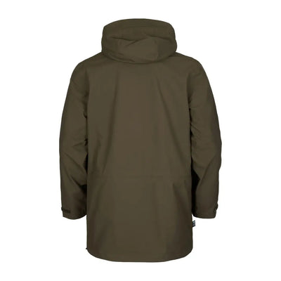 Olive green Härkila Orton Tech packable smock hoodie for country clothing adventures