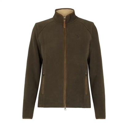 Olive green Härkila Sandhem Womens Sherpa Fleece Jacket showcasing cozy sherpa fleece style