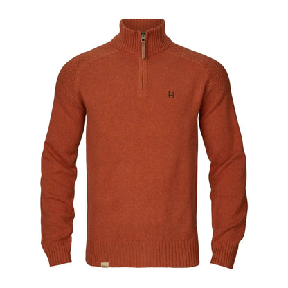 Orange knit Härkila Vincent Merino Half Zip Pullover for cozy style