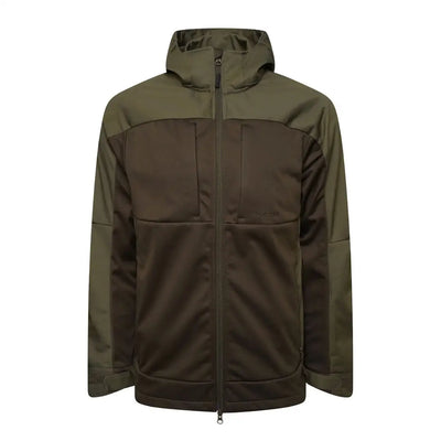 Olive green Ridgegate Active Hybrid jacket with color blocking and full-length zipper