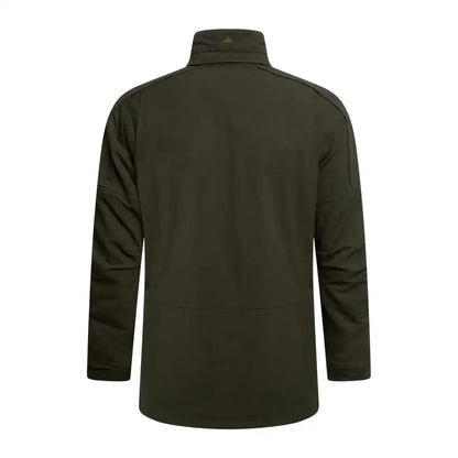 Dark olive green Ridgegate waterproof jacket with long sleeves and high collar